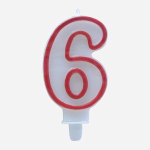 candela-bordo-rosso-numero-6