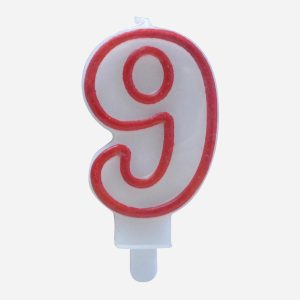 candela-bordo-rosso-numero-9